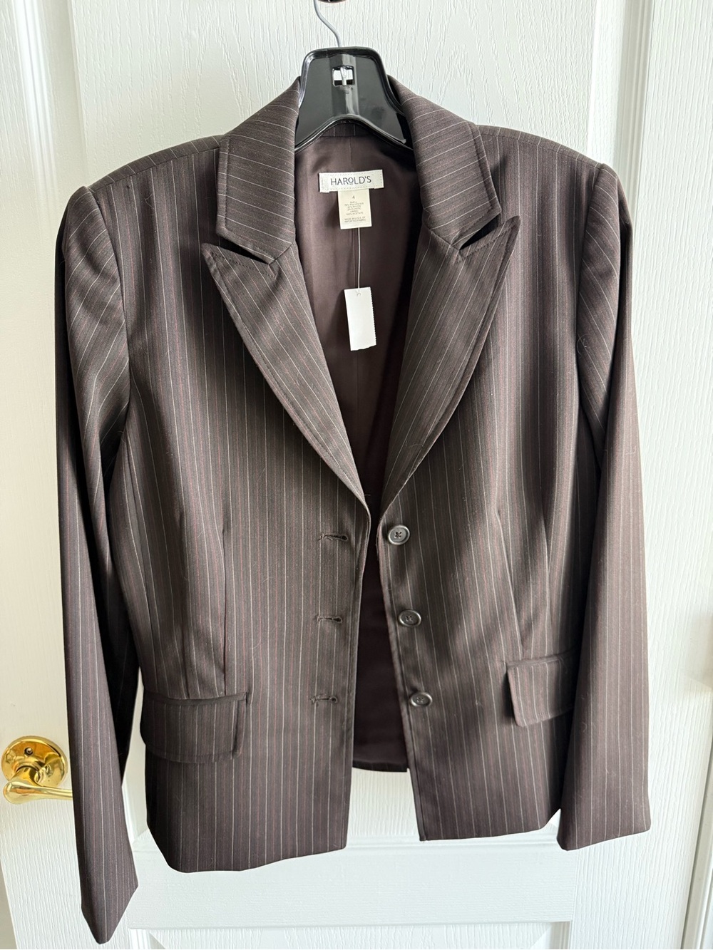 Harold's Women's Brown Pinstripe Suit Jacket